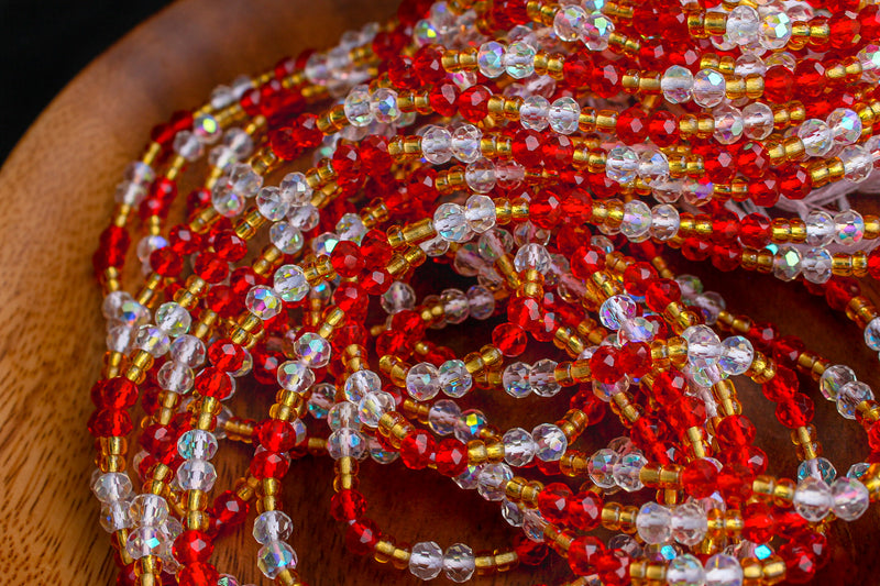 African Waist Beads, Red Waist Beads, Ghana Waist Beads, Belly Chain, Royal  Blue and Gold Waist Beads, Crystal Waist Beads -  Israel